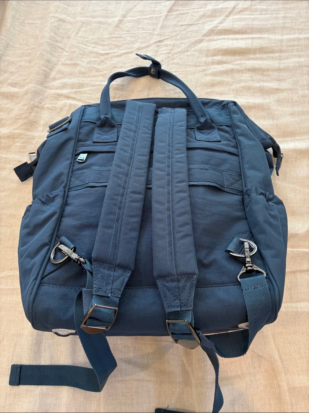 Lug Navy Backpack with Multicolor Brushstroke Front Pocket